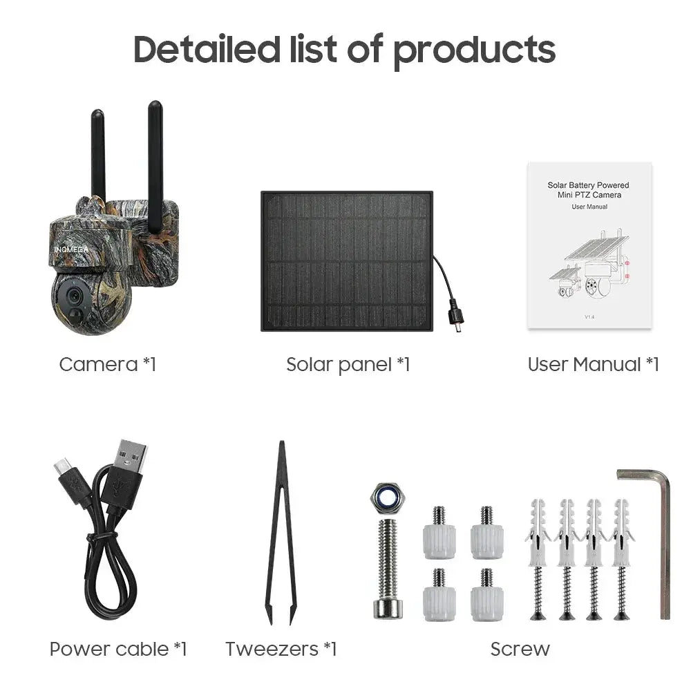 INQMEGA 5MP 4G Solar Security Camera IP66 Waterproof WiFi