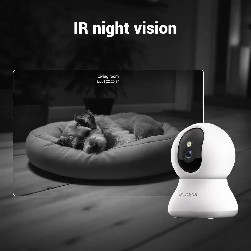 Blurams 2K Indoor Camera - 360 Pet And Elder Surveillance With OneTouch Call - stepyours.com