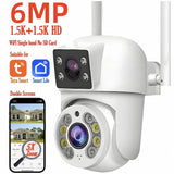 Tuya 8MP WiFi IP Camera PTZ Dual Lens Dual Screen Color Night Vision AI Alerts - stepyours.com