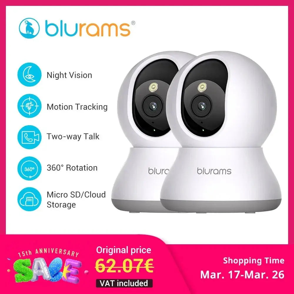 Blurams 2K Indoor Camera - 360 Pet And Elder Surveillance With OneTouch Call - stepyours.com