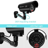 Dummy Security Camera - Waterproof Indoor Fake CCTV Red LED Lights No Wiring - stepyours.com