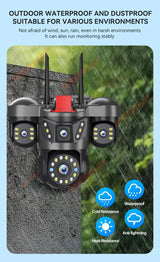 Sherway 10K 20MP UHD Outdoor Quad Lens WiFi IP Camera With 360 PTZ Auto Tracking - stepyours.com