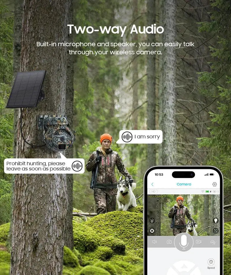 SHIWOJIA 3MP 4G Solar Cameras Wireless 360 Degree PTZ