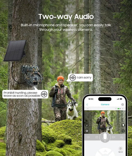 SHIWOJIA 3MP 4G Solar Cameras Wireless 360 Degree PTZ