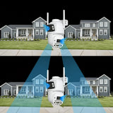 8MP 4K PTZ WiFi Camera - Dual Lens With Dual Screen AI Tracking Surveillance - stepyours.com