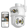 8MP 4K PTZ WiFi Outdoor Surveillance Camera AI Detection