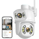 8MP 4K PTZ WiFi Outdoor Surveillance Camera AI Detection