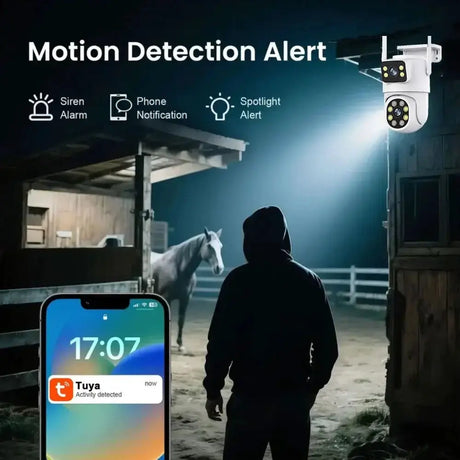 10MP Dual Lens Tuya WiFi Camera PTZ Outdoor 4K Security Camera With AI Tracking - stepyours.com