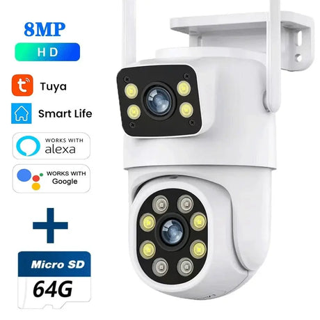 10MP Dual Lens Tuya WiFi Camera PTZ Outdoor 4K Security Camera With AI Tracking - stepyours.com