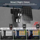 Solar WiFi Security Camera Outdoor Dual Lens 8MP 4K HD with Built - in Battery - stepyours.com