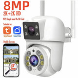 Tuya 8MP WiFi PTZ IP Camera With Dual Lens And Dual Screen Night Vision Outdoor - stepyours.com