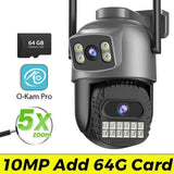 Outdoor Dual Screen IP Camera - 4K 15MP PTZ 10X Zoom AI Human Detection - stepyours.com