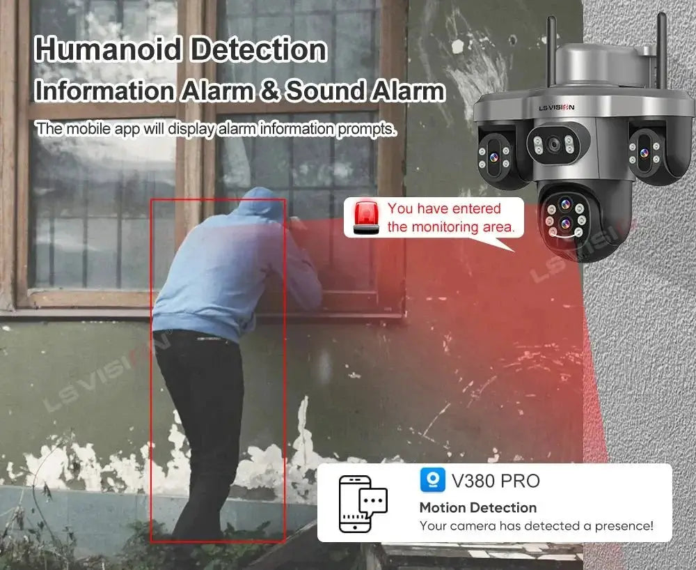 LS Vision 20MP Solar WiFi Surveillance Camera V380 Pro 10X Optical Zoom Outdoor - stepyours.com