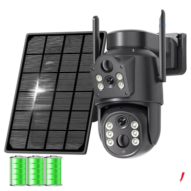 8MP 4K Solar WiFi Outdoor Camera Built In Battery Dual Lens 2K Surveillance - stepyours.com