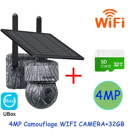 INQMEGA Solar PTZ Camera 5MP 4MP Wireless 4G SIM Outdoor Use