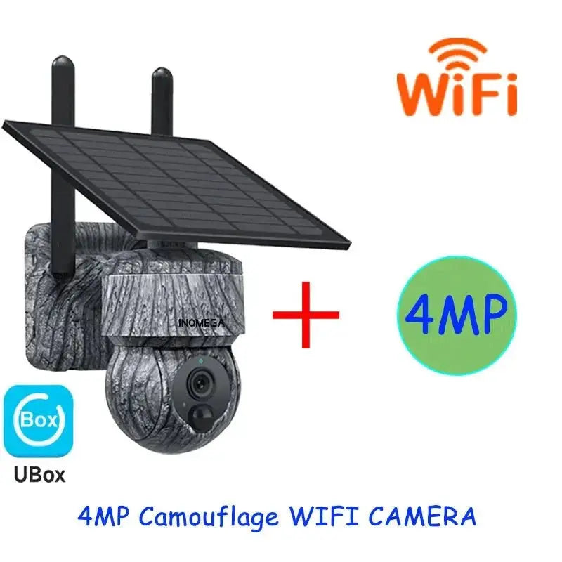 INQMEGA Solar Powered PTZ Camera 5MP 4MP WiFi 4G CCTV With Two Way Audio - stepyours.com