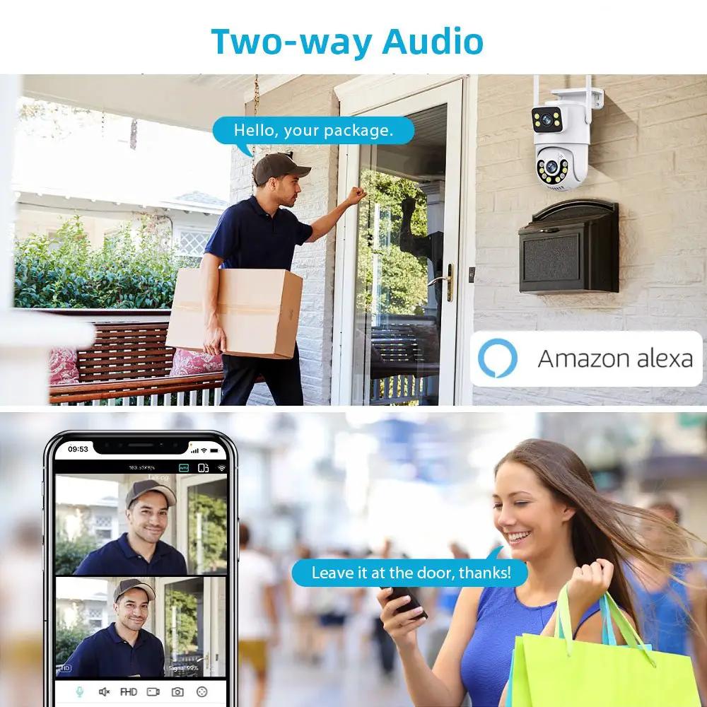 Outdoor Wireless Security IP Camera 4K 8MP Dual Lens - AI Auto Tracking - stepyours.com