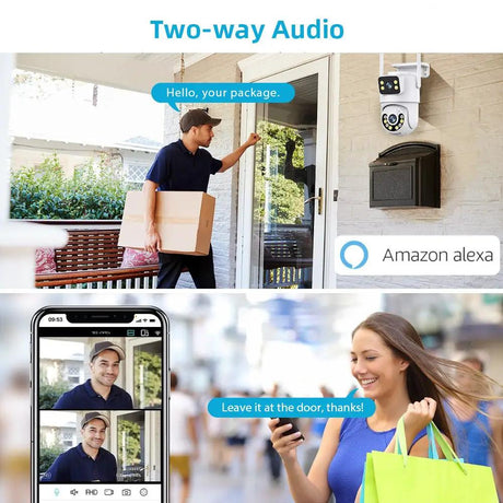 Outdoor Wireless Security IP Camera 4K 8MP Dual Lens - AI Auto Tracking - stepyours.com