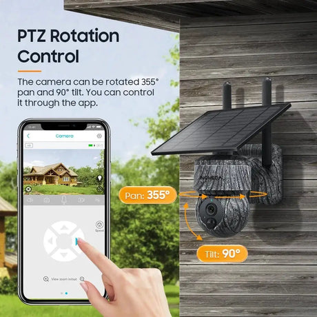 INQMEGA Solar Powered PTZ Camera 5MP 4MP WiFi 4G CCTV With Two Way Audio - stepyours.com