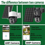 Solar WiFi Security Camera Outdoor Dual Lens 8MP 4K HD with Built - in Battery - stepyours.com