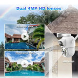 8MP 4K Dual Lens PTZ WiFi Pro Camera With AI Human Detection Auto Tracking - stepyours.com