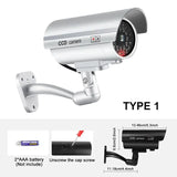 Dummy Security Camera - Waterproof Indoor Fake CCTV Red LED Lights No Wiring - stepyours.com