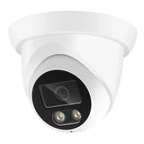 White dome outdoor security camera with 4K 8MP sensor and infrared LEDs.