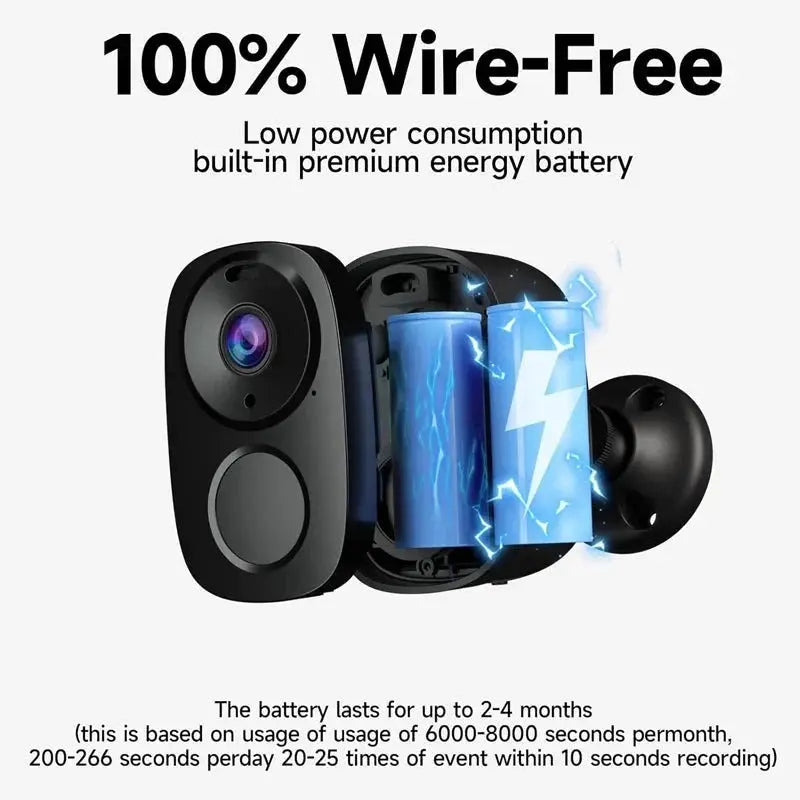 HEIYOUCAM WiFi Outdoor Security Camera 2K Battery AI Color Night Vision Hooks - stepyours.com