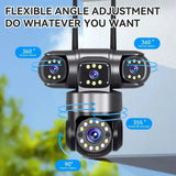 10K 20MP Outdoor WiFi Security Camera 360 Degree PTZ With 4 Lenses And 16X Zoom - stepyours.com