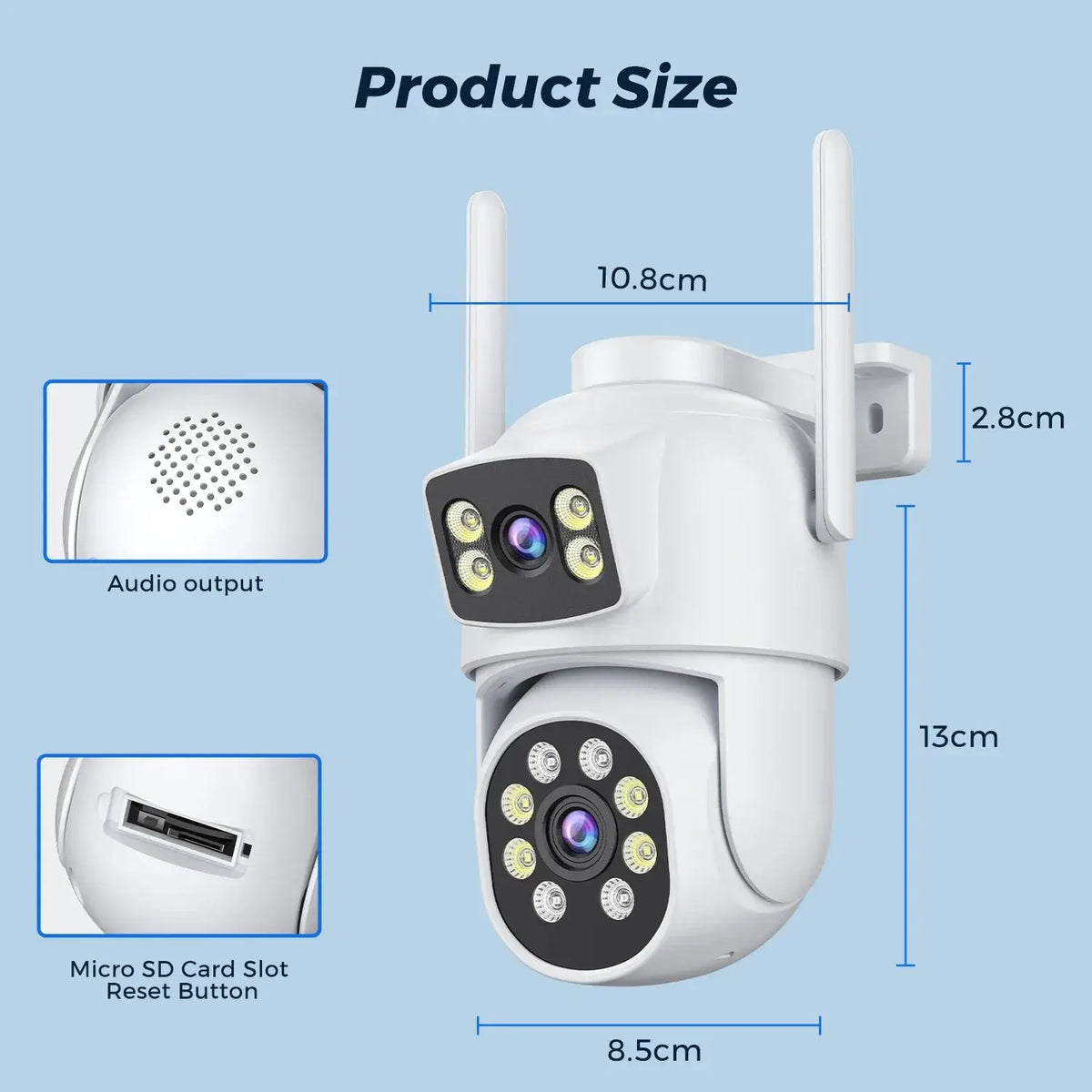 BESDER 10MP Dual - Lens Outdoor WiFi IP Camera - Auto - Tracking and Night Vision - stepyours.com
