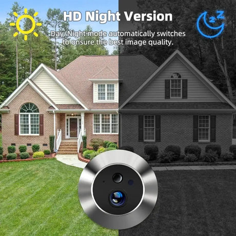 Yuezhe 3MP icam365 Peephole Doorbell Camera Wifi 4.3 Inch Digital Video Door Bell Security Smart Home Night PIR Wireless Bell by stepyours.com