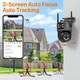 IP Camera 6K 9MP WiFi Outdoor Camera - 3 Lens Dual Screen PTZ With 8x Zoom - stepyours.com