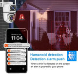 NovoLumen Tuya HD Dual Lens 5G WiFi PTZ Outdoor IP Camera Color Night Vision - stepyours.com