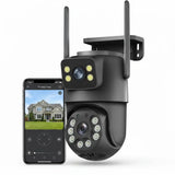 Icsee 8MP WiFi PTZ CCTV Camera Dual Screen Auto Tracking Night Vision Outdoor - stepyours.com
