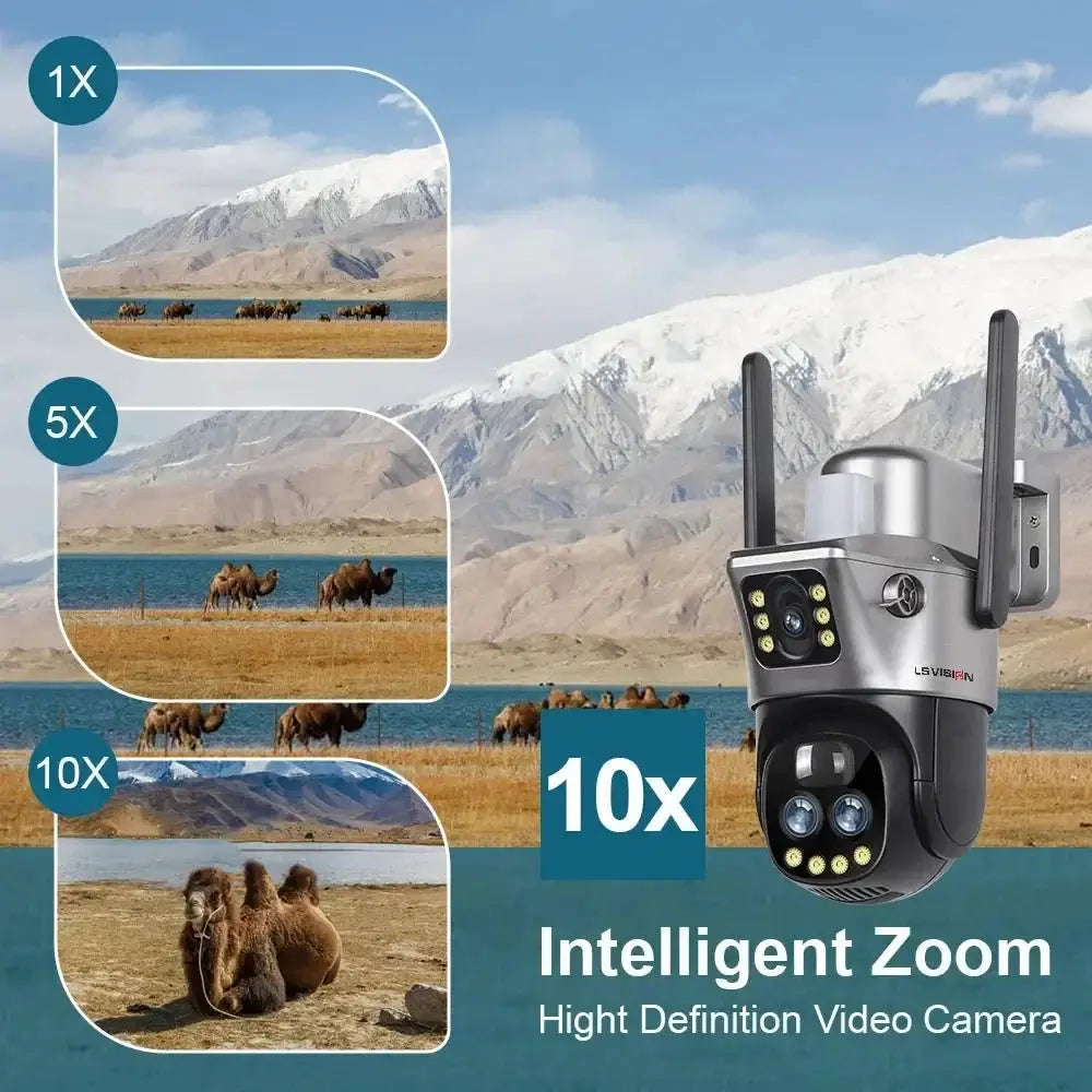 LS Vision Dual Screen Solar Camera 4G WiFi Outdoor Security 10X Zoom IP66 - stepyours.com
