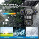 Solar Wireless Security Camera 12MP HD 3 Lens 10X Zoom IP66 Outdoor - stepyours.com