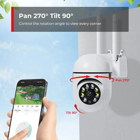 4MP Outdoor WiFi Camera PTZ 2K HD AI Auto Tracking Night Vision - stepyours.com