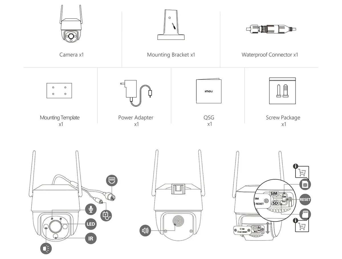 IMOU Cruiser SE Plus Outdoor PTZ WiFi Camera - Color Night Vision AI Detection - stepyours.com