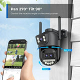 12MP 6K PTZ WiFi Outdoor Camera With 8X Zoom AI Human Detection Night Vision - stepyours.com