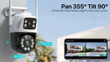 Dual Lens 360 Degree WiFi Camera IP66 Outdoor Security 8MP 4K PTZ - stepyours.com