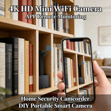 Upgraded Version 4K HD Mini WiFi Camera Supports Remote Viewing Motion Detection Home Nanny Style DIY Camera Supports SD Card