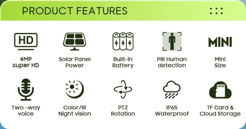 Shiwojia Wifi Wireless PTZ Solar Camera 4G SIM Outdoor 4MP