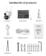 Shiwojia 6MP 4G Solar Security Camera Outdoor Surveillance