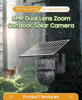INQMEGA 8MP 4G SIM Card WiFi Solar Camera Outdoor Security