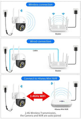 Hiseeu 4K 8MP Smart Wifi PTZ Camera With 5x Zoom AI Human Detection ONVIF - stepyours.com