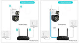Dual Lens 360 Degree WiFi Camera IP66 Outdoor Security 8MP 4K PTZ - stepyours.com