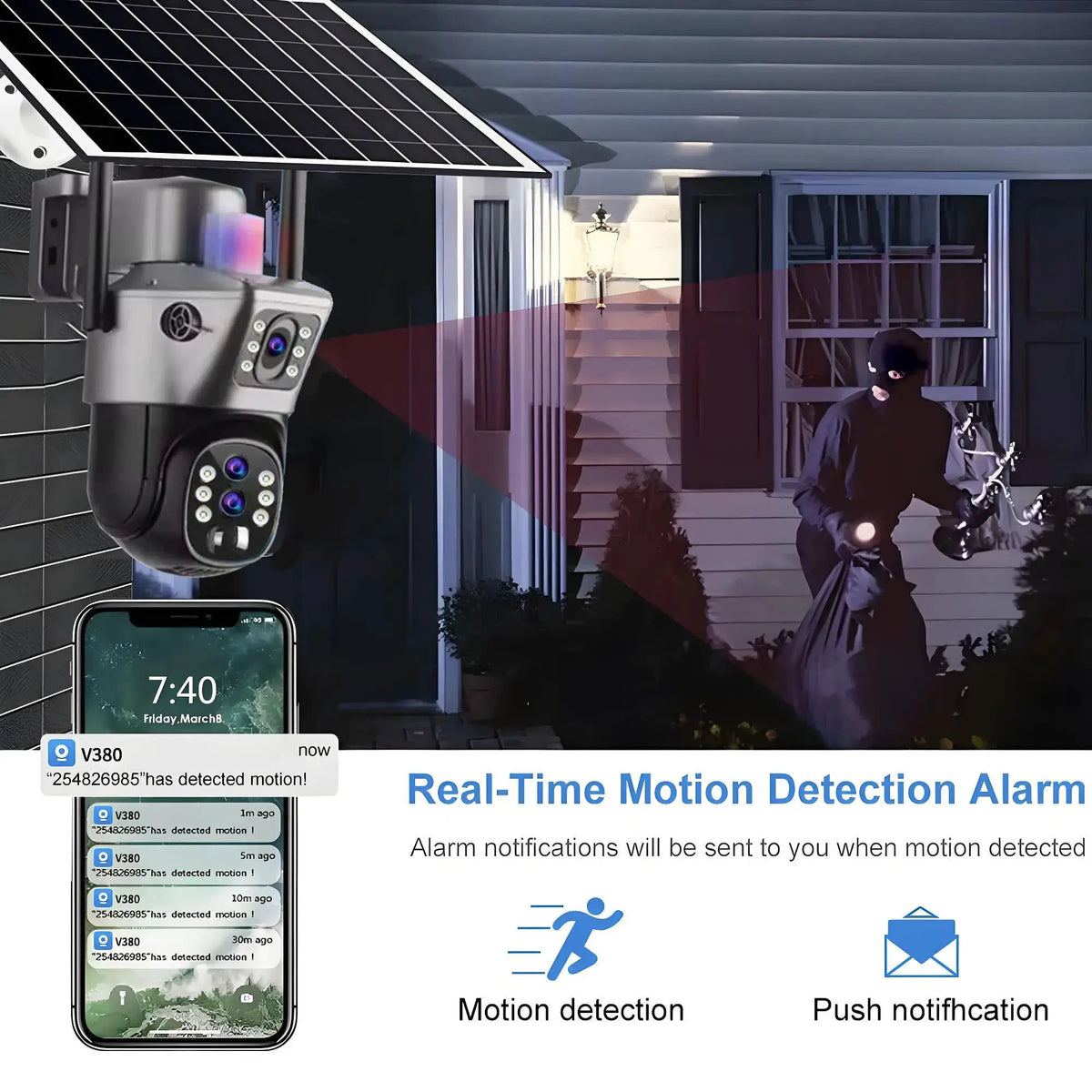 4G Solar Camera Outdoor 6K 12MP Tri Lens Night Vision IP PTZ Surveillance Pro - stepyours.com