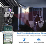 4G Solar Camera Outdoor 6K 12MP Tri Lens Night Vision IP PTZ Surveillance Pro - stepyours.com