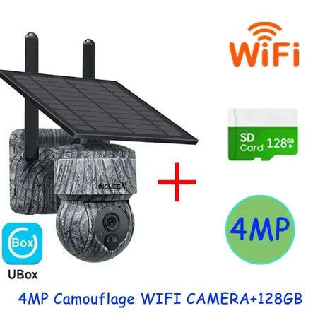 INQMEGA Solar PTZ Camera 5MP 4MP Wireless 4G SIM Outdoor Use