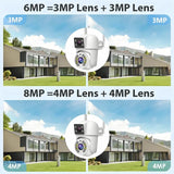 Tuya 8MP WiFi IP Camera PTZ Dual Lens Dual Screen Color Night Vision AI Alerts - stepyours.com